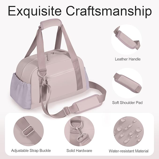 Small Gym Bag 14 inch for Women & Men Mini Gym Duffel Bag with Wet Compartment Waterproof Travel