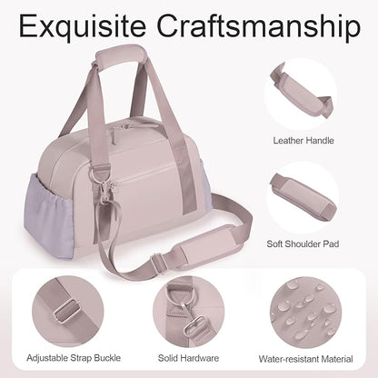 Small Gym Bag 14 inch for Women & Men Mini Gym Duffel Bag with Wet Compartment Waterproof Travel