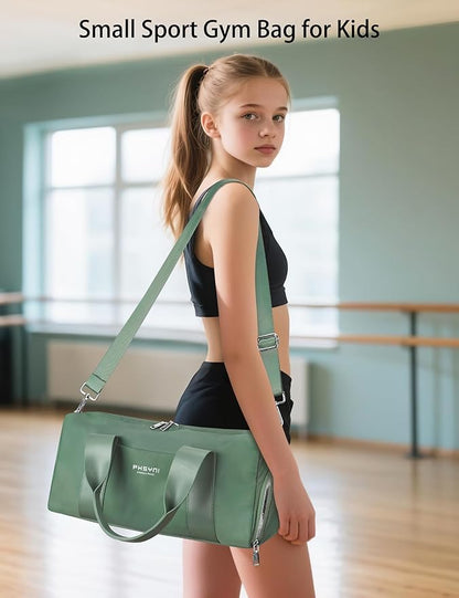 Compact Sports Gym Bag for Women, Cute Mini Duffle Bag with Wet Pocket & Shoes Compartment