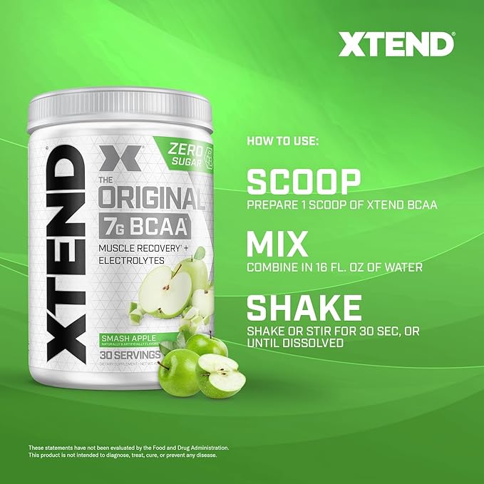 Original BCAA Powder 7g BCAA and 2.5g L-Glutamine, Sugar Free Post Workout Muscle Recovery Drink