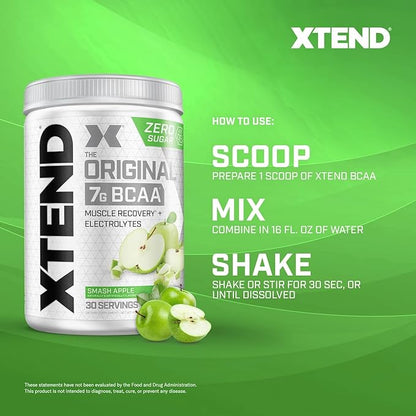 Original BCAA Powder 7g BCAA and 2.5g L-Glutamine, Sugar Free Post Workout Muscle Recovery Drink