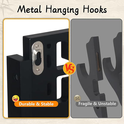Sword Display Katana Wall Mount, Samurai Sword Katana Holder Stand with Velvet Padded Hook & Dragon