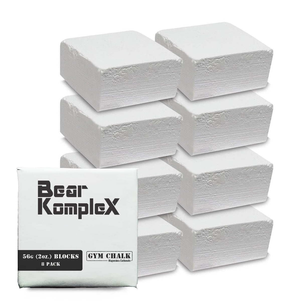 Bear KompleX Gym Chalk Blocks Non Slip Grip for Hands 8 pcs, 56g, Hands