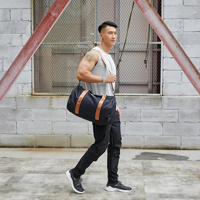 BE SMART Waterproof Mens Gym Bag with Shoe Compartment, Duffle Bags with Wet Pocket for Men