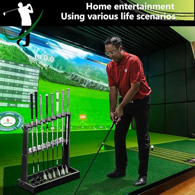 Golf Club Holder Stand,Wooden Golf Club Rack -Indoor Display Rack,Golf Club Organizer for 8 Clubs