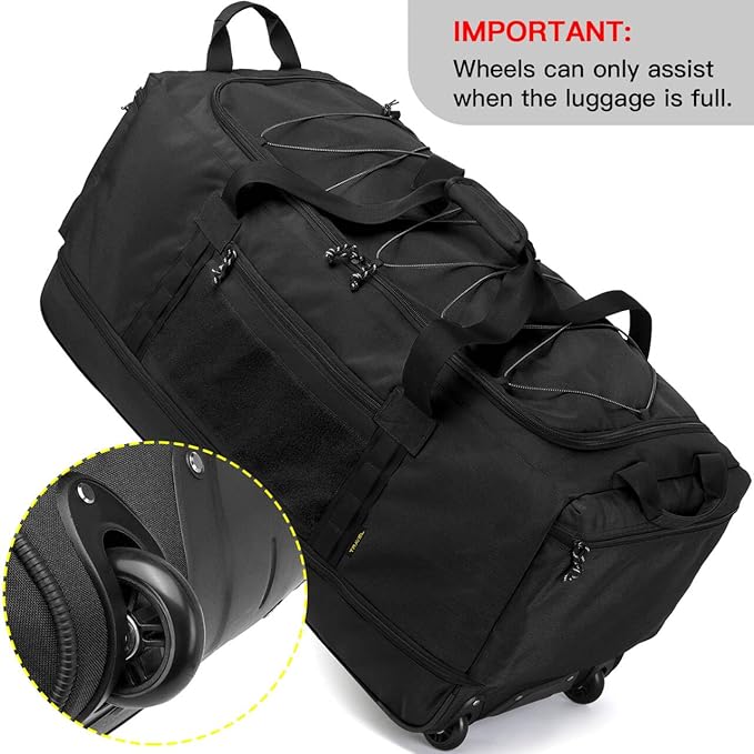 Laripwit Collapsible Duffle Bag with Wheels 130-170L Extra Large Expandable Travel Duffel Bag for