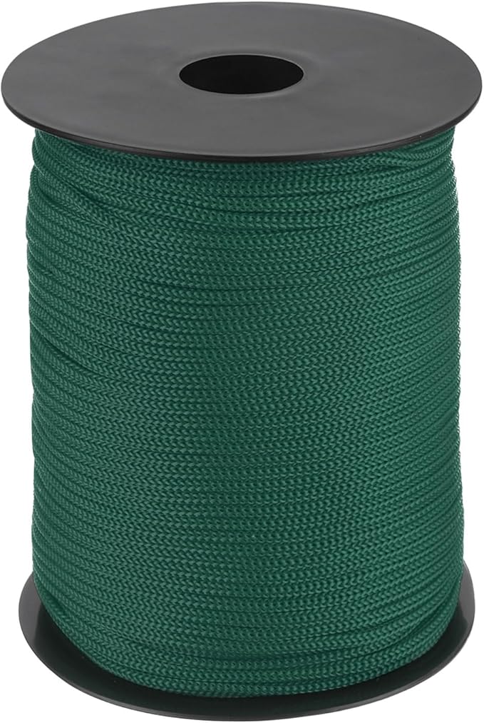 MECCANIXITY 1/8 Inch Polypropylene Rope Braided Ropes, 328ft Nylon Rope Hollow Utility Cord for