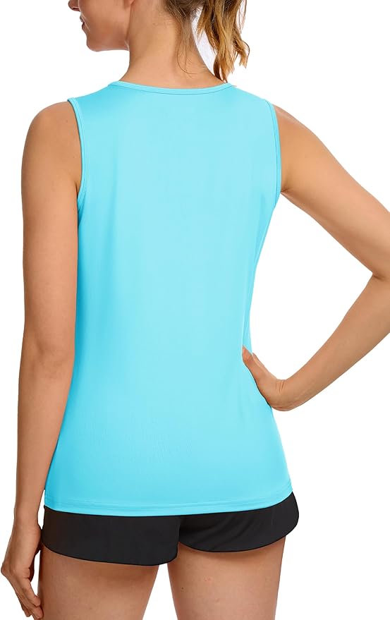 TACVASEN Women's UPF 80+ Workout Tank Top Sleeveless Quick Dry Sun Protection Hiking Athletic Gym