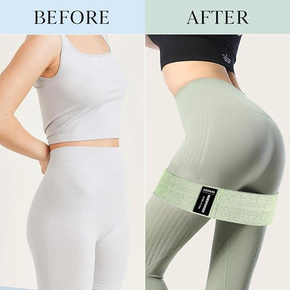 Wide Fabric Resistance Bands for Working Out, 3 Level Non-Slip Exercise Booty Bands for Women & Men