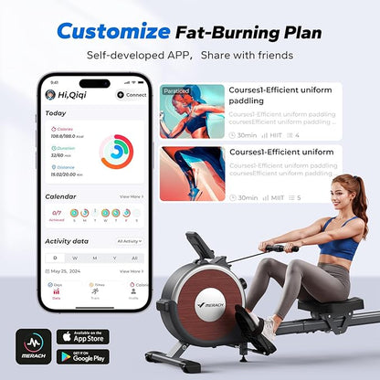 MERACH Rowing Machines for Home, Magnetic Rowing Machine with 16 Levels, Rower Machine of Quiet