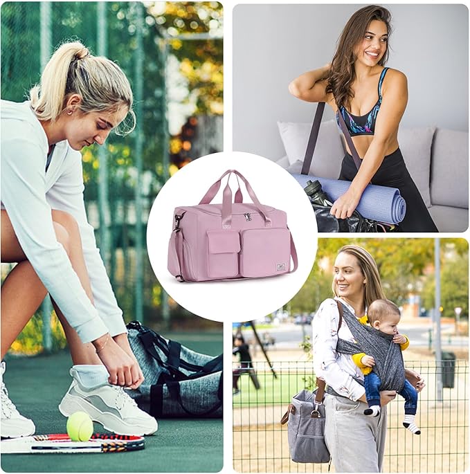 FIORETTO Women's Gym Duffle Bag with Shoes Compartment, 37L Capacity, Ideal for Travel, Gym