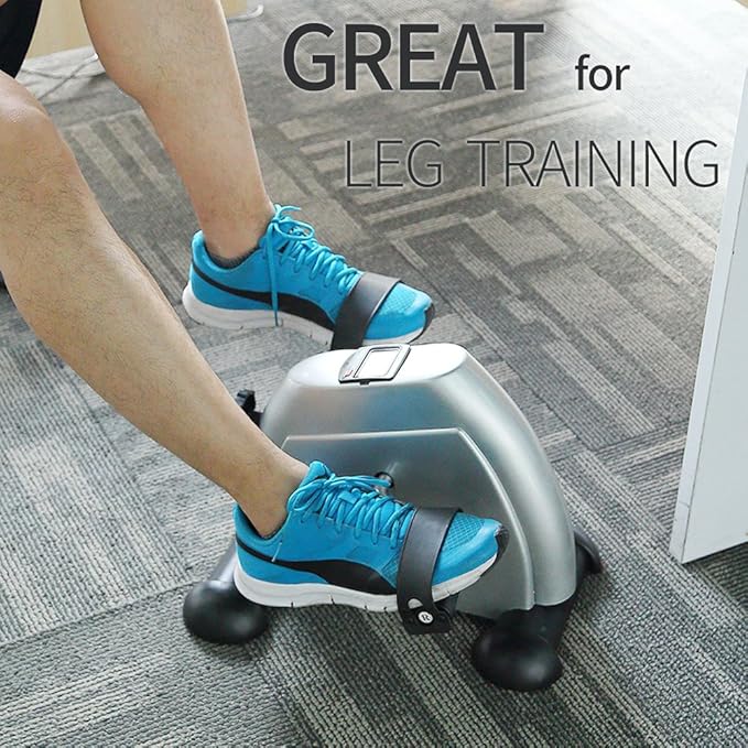 Mini Exercise Bike, himaly Under Desk Bike Pedal Exerciser Portable Foot Cycle Arm & Leg Peddler