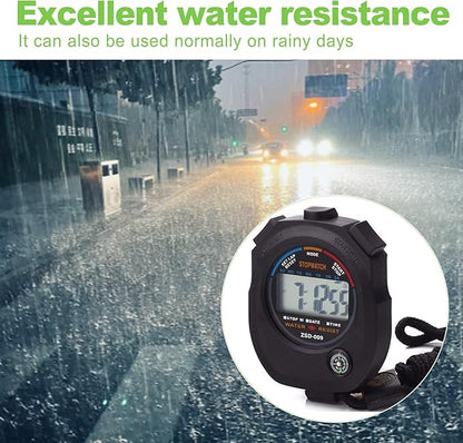 2 Pack Multi-Function Digital Stopwatch Timer, Large Display with Date, Time, and Alarm, Ideal for