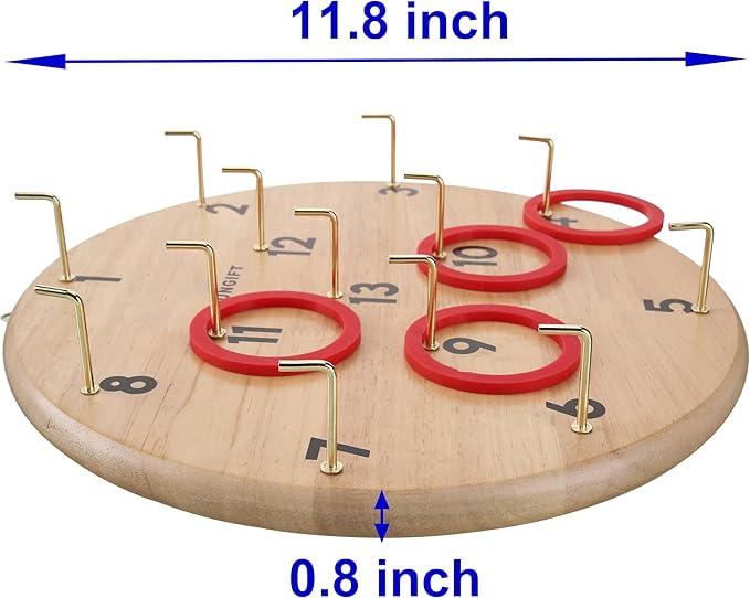SUNGIFT Hook Ring Toss Game for Adults & Kids - Yard Hooky Ring Tossing Games - Hookie Wall Game