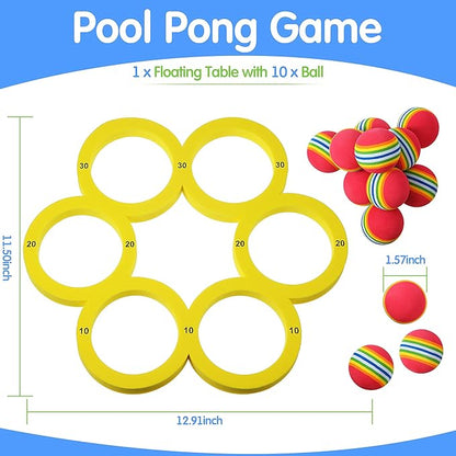 Hiboom Pool Game with Score, Combo Foam Pool Floats with 10 Colorful Tossing Balls, Toss Game