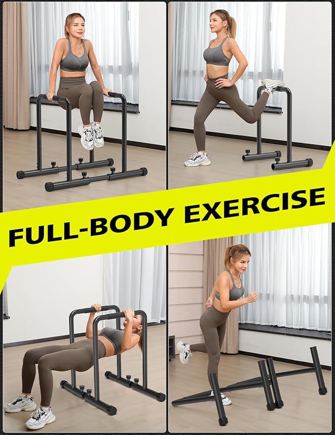 Dripex 1100lbs Adjustable Dip Bar Heavy Duty Steel Dip Station, Home Dip Stand with Two Safety