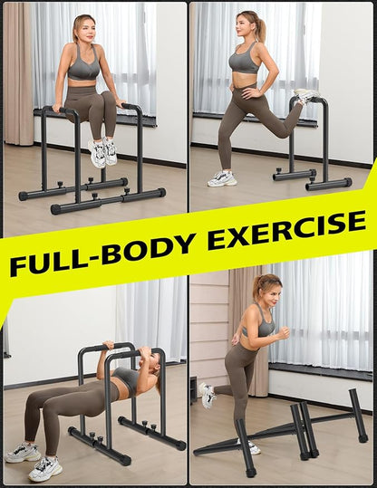 Dripex 1100lbs Adjustable Dip Bar Heavy Duty Steel Dip Station, Home Dip Stand with Two Safety