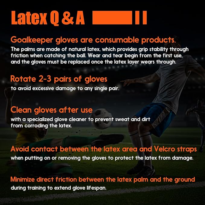 Youth&Adult Goalie Goalkeeper Gloves with Finger Protection Breathable Soccer Gloves with Strong