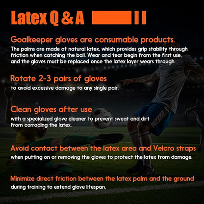 Youth&Adult Goalie Goalkeeper Gloves with Finger Protection Breathable Soccer Gloves with Strong