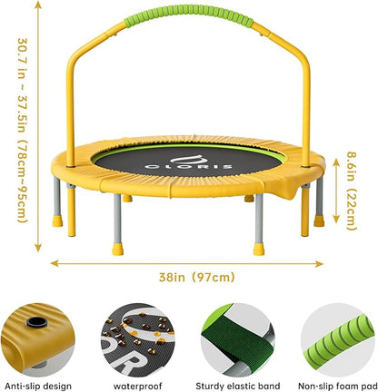 CLORIS 38in/48in Folding Trampoline - Max Load 220lbs / 450lbs Trampoline Rebounder Trampoline for