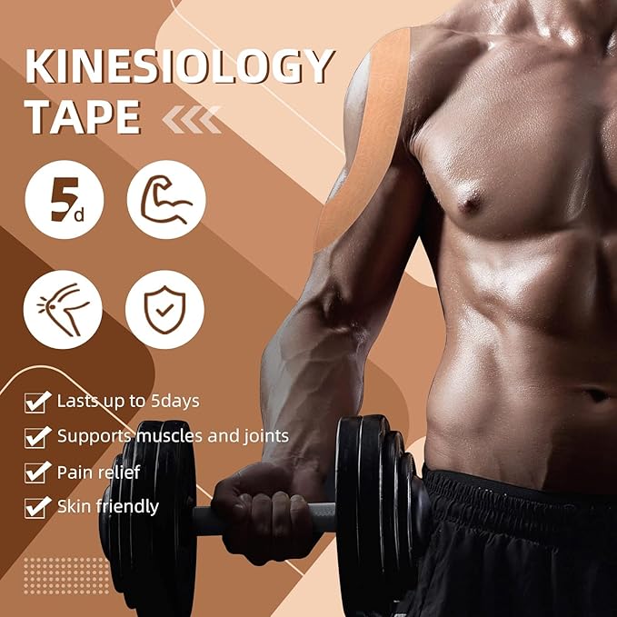 OK TAPE Kinesiology Tape Bulk 103Feet, Pro Adhesive, Water-Resistant k Tape, Elastic Athletic Tape
