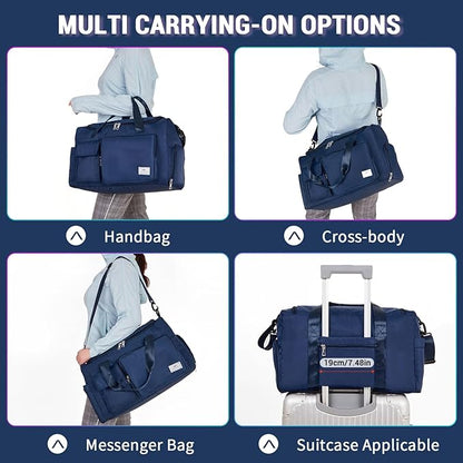FIORETTO Women's Gym Duffle Bag with Shoes Compartment, 37L Capacity, Ideal for Travel, Gym