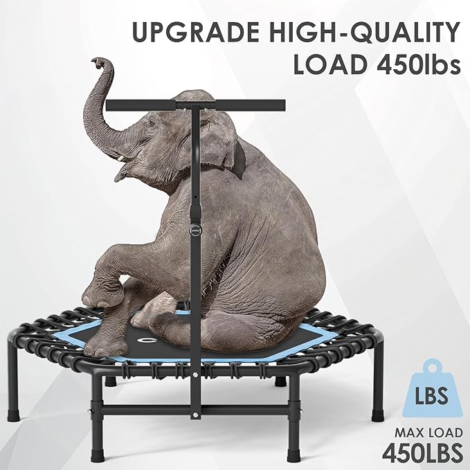 CLORIS 45'' Rebounder Trampoline for Adults - Max Load 450lbs, Mini Trampoline with Adjustable Foam
