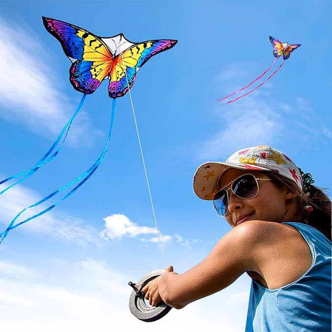 HONBO Butterfly Kites for Kids & Adults,55" x 28" Large Beginner Kite for Kids Ages 4-8,Easy to Fly