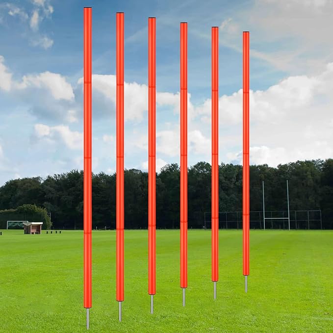 TOBWOLF 6PCS 6FT Adjustable Soccer Agility Training Poles, Detachable Sports Training Speed Sticks