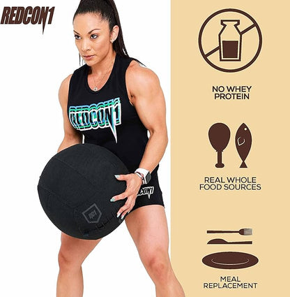 REDCON1 MRE Protein Powder, Oatmeal Chocolate Chip - Meal Replacement Protein Blend Made with MCT