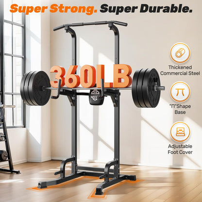 SPORTSROYALS Power Tower, Multi-Function Pull up Bar Dip Station with Upgraded Adjustable Foot