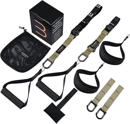 Suspension Trainer, Bodyweight Training Straps for Full Body Workouts at Home, Includes Door