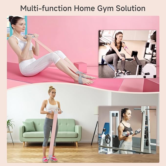 Fabric Resistance Band with Handles, 120lb Full-Body Excercise Band, Non-Slip Elastic Bands for