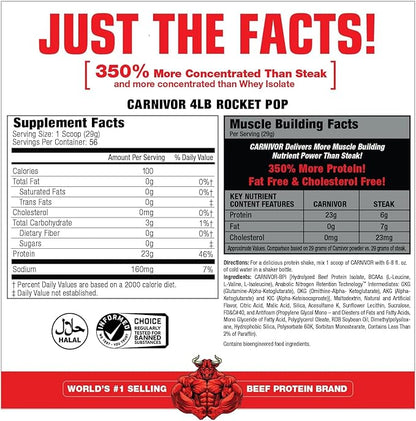 MuscleMeds CARNIVOR Beef Protein Isolate Powder, Muscle Building, Recovery, Lactose Free, Sugar