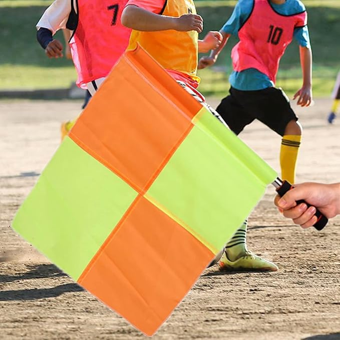 2PCS 18IN Flag Soccer Linesman Flag, Soccer Referee Flags, Red and Yellow Referee Flags Suitable