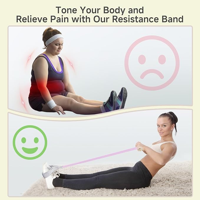 Fabric Resistance Band with Handles, 120lb Full-Body Excercise Band, Non-Slip Elastic Bands for