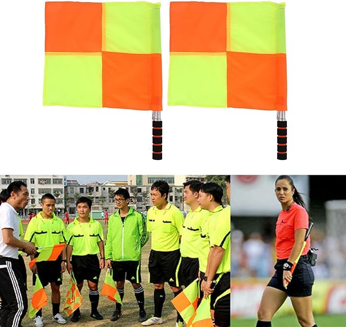 2PCS 18IN Flag Soccer Linesman Flag, Soccer Referee Flags, Red and Yellow Referee Flags Suitable