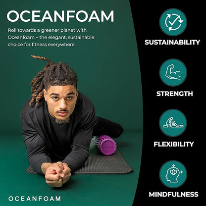 Oceanfoam Tidal Roller - Magenta - Muscle Massage Foam Roller for Back Pain & Stretching - Firm and
