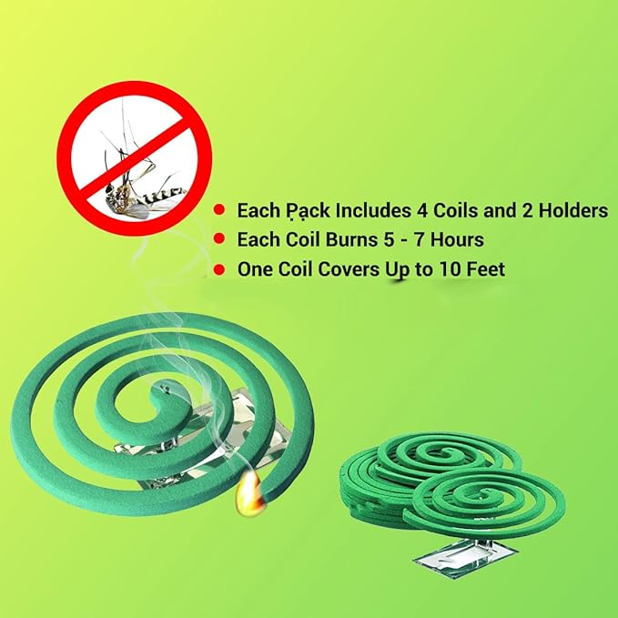 W4W Mosquito Repellent Coils - Outdoor Use Reaches Up to 10 feet - Each Burns for 5-7 Hours (Three