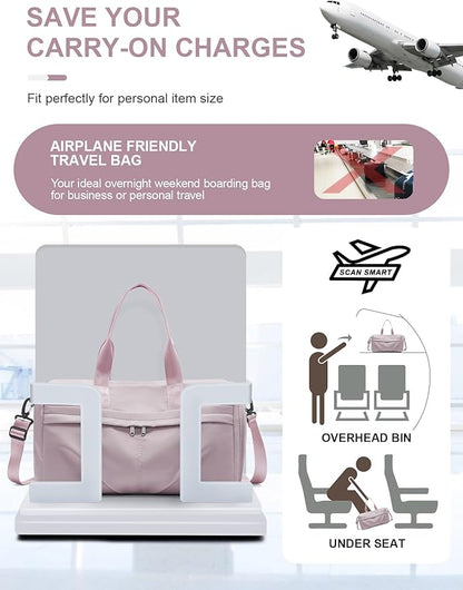 Gym Bag for Women Duffle Bag with Shoe Compartment Yoga Mat Bag Sports Workout Bag Weekend