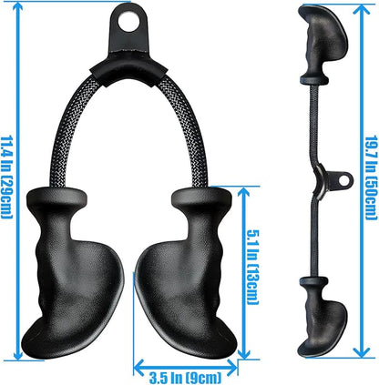 Ergonomic Tricep Rope Pulldown Attachments, Upgraded 27 32 40 & 47 Inch Extra Long Triceps Rope