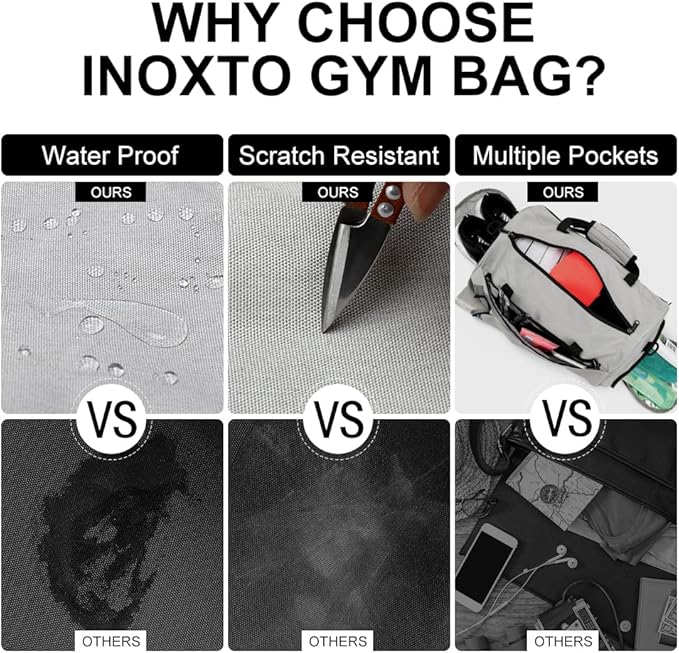INOXTO Small Sports Gym Bag，Travel Duffel Bag with Dry Wet Pocket and Shoes Compartment for Women