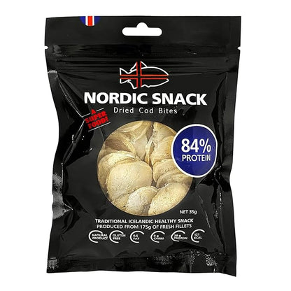 Nordic Catch Freeze Dried Cod Bites Seafood Snacks - Chips made from Wild Caught Icelandic Cod Fish