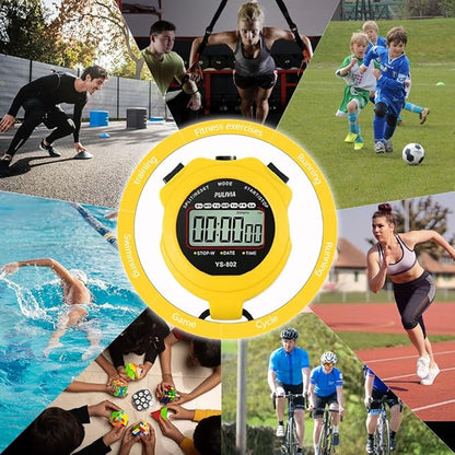 Stopwatch Timer Lap Split Digital Stopwatch with Clock Calendar Alarm, Large Display Stop Watch for