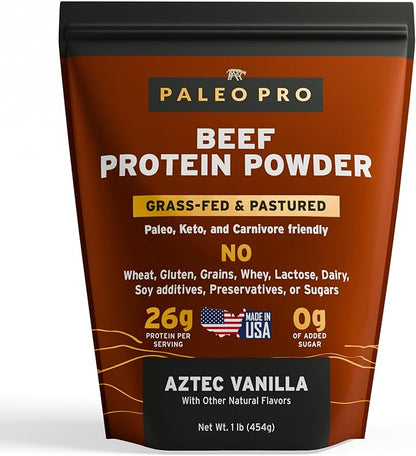 Paleo Pro 26G Beef Protein Powder - Grass Fed Protein Powder Isolate - Pure Animal Based Pastured &