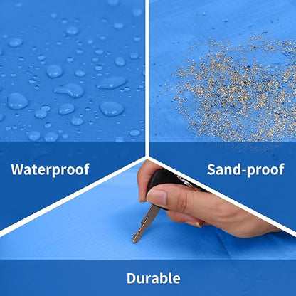 Frelaxy Pocket Picnic Blanket, Waterproof Sandproof Beach Mat, Compact Camping Tarp for Festivals