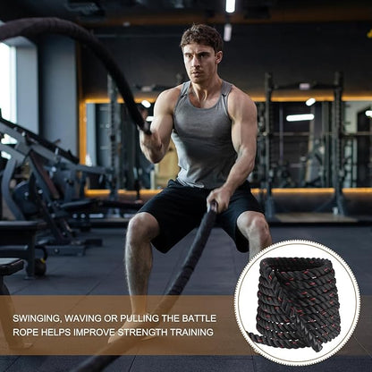 MECCANIXITY Battle Rope 40ft x 1.5 Inch Polyester Workout Rope Heavy Fitness Exercise Rope for
