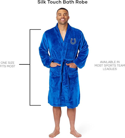 NFL Adult Unisex Silk Touch Bathrobe, Officially Licensed Loungewear, Soft Plush Polyester