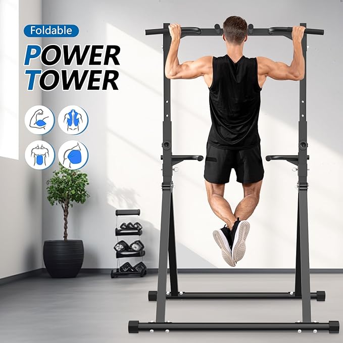 Pull Up Station Pull Up Bar for Home Gym Equipment Dip Station Power Tower Strength Training