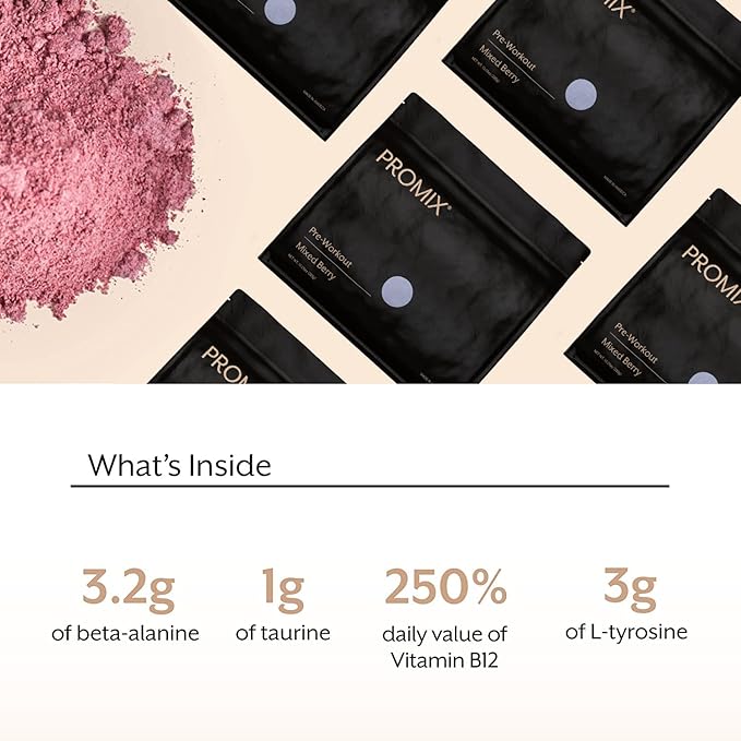 ProMix Nutrition Pre-Workout Powder, Mixed Berry - Maximize Focus & Performance - Helps Muscle